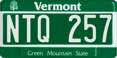 VT license plate NTQ257