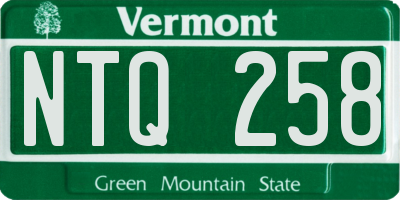 VT license plate NTQ258