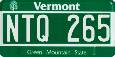 VT license plate NTQ265