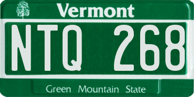 VT license plate NTQ268