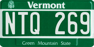 VT license plate NTQ269