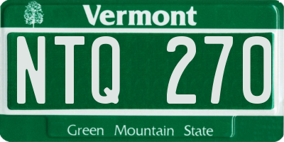 VT license plate NTQ270