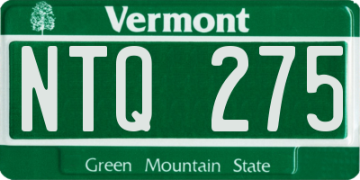 VT license plate NTQ275