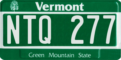 VT license plate NTQ277