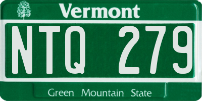VT license plate NTQ279