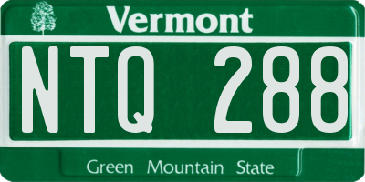 VT license plate NTQ288
