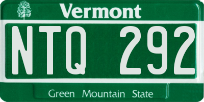 VT license plate NTQ292