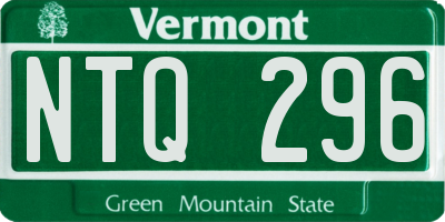 VT license plate NTQ296