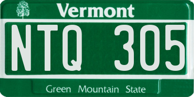VT license plate NTQ305