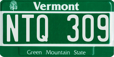 VT license plate NTQ309