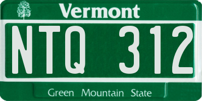 VT license plate NTQ312
