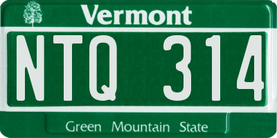 VT license plate NTQ314