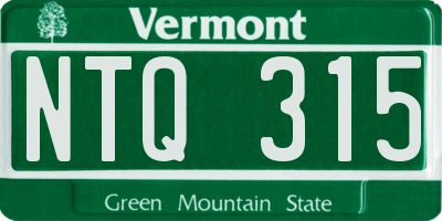VT license plate NTQ315