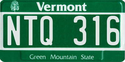 VT license plate NTQ316