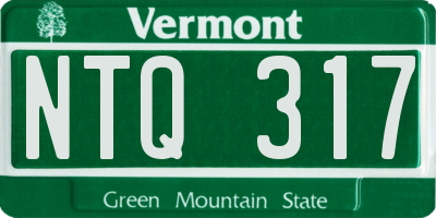 VT license plate NTQ317