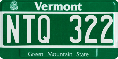 VT license plate NTQ322