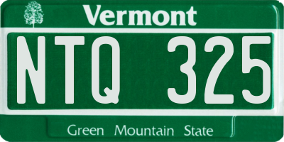 VT license plate NTQ325