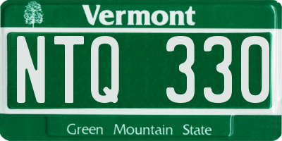 VT license plate NTQ330