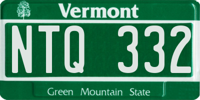 VT license plate NTQ332