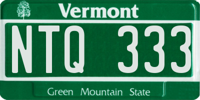 VT license plate NTQ333
