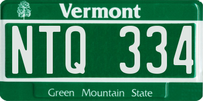 VT license plate NTQ334