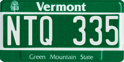 VT license plate NTQ335