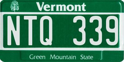 VT license plate NTQ339
