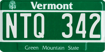VT license plate NTQ342