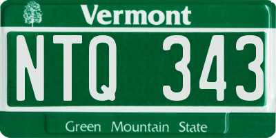 VT license plate NTQ343