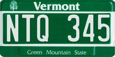 VT license plate NTQ345
