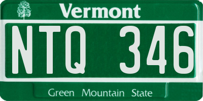 VT license plate NTQ346