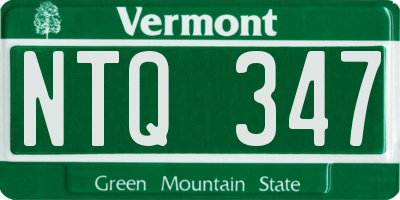VT license plate NTQ347