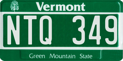 VT license plate NTQ349