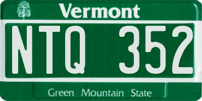 VT license plate NTQ352