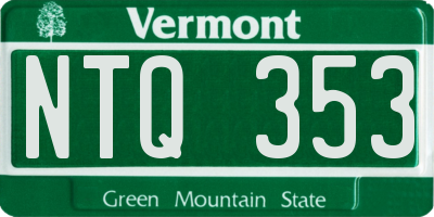 VT license plate NTQ353