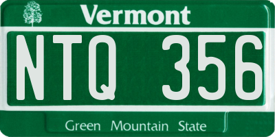 VT license plate NTQ356