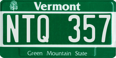 VT license plate NTQ357