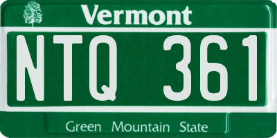 VT license plate NTQ361