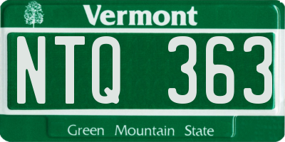 VT license plate NTQ363