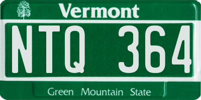VT license plate NTQ364