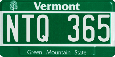 VT license plate NTQ365