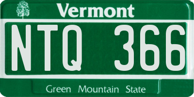 VT license plate NTQ366