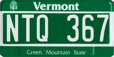 VT license plate NTQ367