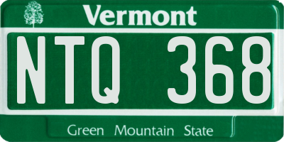 VT license plate NTQ368