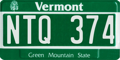 VT license plate NTQ374
