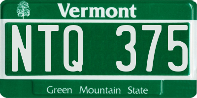 VT license plate NTQ375
