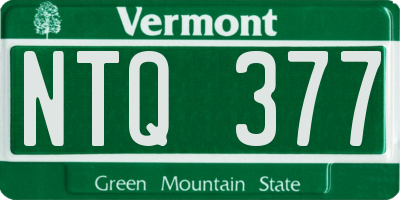VT license plate NTQ377