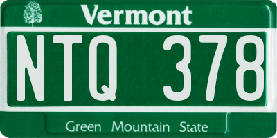 VT license plate NTQ378