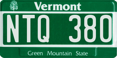 VT license plate NTQ380