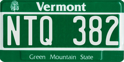 VT license plate NTQ382